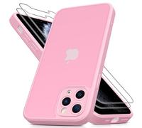 Mootobo for iPhone 11 Pro Max Case, 3 in 1 [Full Camera Protection] with 2 Screen Protector,Translucent Matte Back Slim Shockproof Phone Cover for iPhone 11 Pro Max 6.5 inch - Pink