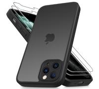 Mootobo for iPhone 11 Pro Max Case, 3 in 1 [Full Camera Protection] with 2 Screen Protector,Translucent Matte Back Slim Shockproof Phone Cover for iPhone 11 Pro Max 6.5 inch - Black