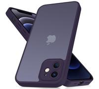 Mootobo for iPhone 12 Case 6.1 inch, Military-Grade Protection 360° Full Body Frosted Translucent Back Phone Cover, Anti-Fingerprint Slim Shockproof Phone Case for iPhone 12 - Deeppurple