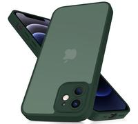 Mootobo for iPhone 12 Case 6.1 inch, Military-Grade Protection 360° Full Body Frosted Translucent Back Phone Cover, Anti-Fingerprint Slim Shockproof Phone Case for iPhone 12 - Deepgreen