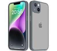 Mootobo for iPhone 14 Case 6.1 inch, Matte Shockproof Bumper Phone Cover, Military-Grade Protection 360°Full Body Frosted Translucent Back Anti-Fingerprint Phone Case for iPhone 14 (Grey)