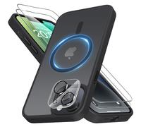 Mootobo for iPhone 14 Plus Case 4 in 1 Strong Magnetic with 2 Screen Protector + 1 Camera Protector, Support MagSafe Accessories, Military-Grade Protection Case for iPhone 14 Plus 6.7 inch - Black