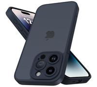 Mootobo for iPhone 14 Pro Case 6.1-Inch, Matte Shockproof Bumper Phone Cover, Military-Grade Protection Ultra Slim 360°Full Body Frosted Translucent Back Phone case(Deep Blue)