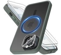 Mootobo for iPhone 15 Pro Max Case, Strong Magnetic Protector with 2 Screen & Lens Protectors, Anti-Scratch Matte Back Shield Shockproof - Grey