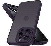 Mootobo for iPhone 15 Pro Max Case with Camera Lens Full Cover Protection, 10FT Military Grade Drop Protection Phone Case with Anti-Fingerprint Matte Back 6.7 inch - Deep Purple