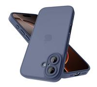 Mootobo for iPhone 16 Case 6.1-Inch, Military-Grade Protection 360° Full Body Frosted Translucent Back Phone Cover, Anti-Fingerprint Slim Shockproof Phone Case for iPhone 16- Deep Blue