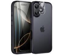 Mootobo for iPhone 16 Plus Case, 4 in 1 Phone Case with 2*Screen Protector + 1*Lens Protector, 10FT Military Grade Drop Protection Case with Anti-Fingerprint Matte Back 6.7 inch - Deep Purple