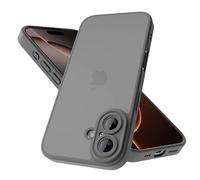 Mootobo for iPhone 16 Plus Case 6.7 inch, Military-Grade Protection 360° Full Body Frosted Translucent Back Phone Cover, Anti-Fingerprint Slim Shockproof Phone Case for iPhone 16 Plus - Grey