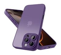 Mootobo for iPhone 16 Pro Case with Camera Lens Full Cover Protection, 10FT Military Grade Drop Protection Phone Case with Anti-Fingerprint Matte Back 6.3 inch - Deeppurple