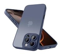 Mootobo for iPhone 16 Pro Max Case with Camera Lens Full Cover Protection, Military-Grade Drop Protection Phone Case, Anti-Fingerprint Slim Shockproof Matte Back 6.9 inch- Deepblue