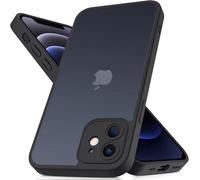 Mootobo iPhone 12 Case 6.1 inch, Military-Grade Protection 360° Full Body Frosted Translucent Back Phone Cover, Anti-Fingerprint Slim Shockproof Phone Case for iPhone 12 - Black