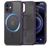 Mootobo Strong Magnetic Case for iPhone 12/12 Pro - Compatible with MagSafe Accessories, Military-Grade Protection, Slim Design with Smooth Matte Back and Anti-Slip Edges - 6.1 Inch, Deeppurple