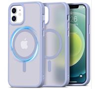 Mootobo Strong Magnetic Case for iPhone 12/12 Pro - Compatible with MagSafe Accessories, Military-Grade Protection, Slim Design with Smooth Matte Back and Anti-Slip Edges - 6.1 Inch, Lightpurple