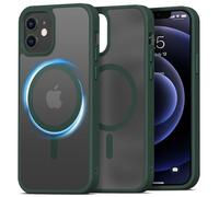 Mootobo Strong Magnetic Case for iPhone 12/12 Pro - Compatible with MagSafe Accessories, Military-Grade Protection, Slim Design with Smooth Matte Back and Anti-Slip Edges - 6.1 Inch, Deepgreen