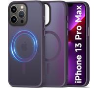 Mootobo Super Magnetic Designed for iPhone 13 Pro Max Case,Supprot MagSafe Accessories, Smooth Back Grippy Edge Military Grade Protective Slim Case for iPhone 13 Pro Max 6.7 inch - Deeppurple