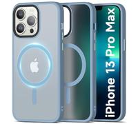 Mootobo Super Magnetic Designed for iPhone 13 Pro Max Case,Supprot MagSafe Accessories, Smooth Back Grippy Edge Military Grade Protective Slim Case for iPhone 13 Pro Max 6.7 inch - Blue