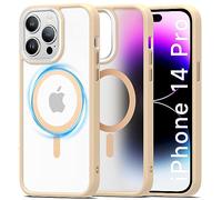 Mootobo Super Magnetic Designed for iPhone 14 Pro Case, Compatible with MagSafe Accessories, Smooth Back Grippy Edge Military Grade Protective Slim Case for iPhone 14 Pro 6.1 inch - Pink
