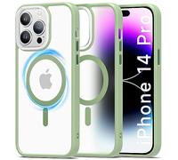 Mootobo Super Magnetic Designed for iPhone 14 Pro Case, Compatible with MagSafe Accessories, Smooth Back Grippy Edge Military Grade Protective Slim Case for iPhone 14 Pro 6.1 inch - Apple Green