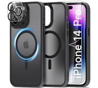 Mootobo Super Magnetic Designed for iPhone 14 Pro Case, Compatible with MagSafe Accessories, Smooth Back Grippy Edge Military Grade Protective Slim Case for iPhone 14 Pro 6.1 inch - Black