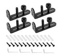 MOOTVGOO 4 Pack Sliding Barn Door Floor Guides, Adjustable Rollers Sliding Door Hardwares, Flush Flat Bottom Design, Smooth and Quiet, Black