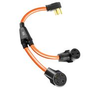 MOOTVGOO NEMA 14-30P to 14-30R & 14-50R Y Splitter Adapter Cable, 30A to 30A/50A Dual Outlet for EV Charger, RV & New Dryer, 10AWG STW, ETL Listed, 2 Feet