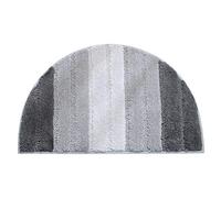 MOOUS Half Moon Door Mat Shaggy Pile Rug Semi Circle Half Moon Door Mat Non-Slip Floor Mat Gradient Pattern Soft Touch Carpet for Home Bathroom Bedroom(Gray)
