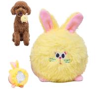 moovalab 2in1 Dog Balls Plush Layer With Squeaky Spiky Ball Inside, Interactive Dog Toys Ball High Bounce TPR Spike for Teeth Cleaning, Indoor & Outdoor Fetch Play for Small, Medium(2.8" YellowRabbit)