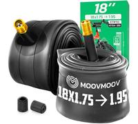 MOOVMOOV 18 Inch Inner Tubes - Compatible with 18x1.75, 18x1.85, 18x1.90 and 18x1.95 Tyres (ETRTO 47-355 to 50-355) - Schrader Valve - Pack of 2 - Bikes & More