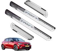 MOOWI 4pcs Stainless Steel Car Door Sill Protector Strips for OPEL Vauxhall Corsa 2016-2020 2021, Car Door Edge Entry Scuff Guard Strips, Threshold Plate Welcome Pedal Trim