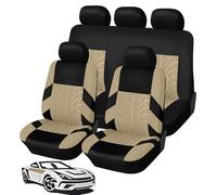 MOOWI Car Seat Cover Sets for BMW X5 E53 1999-2007, 9 Pcs Set Car Seat Protectors Full Surround Anti-Fouling Breathable Comfortable Interior Protector Accessories,C-Beige