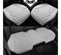 MOOWI Car Seat Cover Sets for Fiat 124 Sedan SW/Fiat 500, Leather Car Seat Cushion Protectors Half Pack Waterproof Breathable Comfortable Interior Protector Accessories,3Pcs Cushions-White