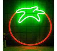MOOWI Luminous Signage Tomato Shaped Neon Sign Led Modeling Light Luminous Letters Signboard Acrylic Panel Neon Decorative Light, 34x31.5cm