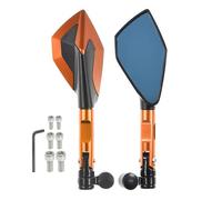 MOOWI Rear view mirror wind rotating wing mirror For DUKE 125 250 150 390 200 690 790 890 DUKE 2017 2018 2019 2020 2021 Motorcycle CNC 8mm 10mm Mirror Rearview Side Blue Mirrors (Color : Orange)