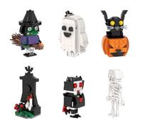 MOOXI-MOC Halloween Horror Action Figures Building Set, Horror Ghost Witch Vampire Skeleton Model Toy for Boys and Girls, Compatible with Lego (486pcs)