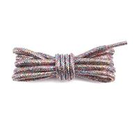 Mooybay 1 Pair 4 mm Wide, Metal Sequin Round Laces, Silk Rainbow Gradient Laces for Sports and Casual Shoes Accessories,120cm