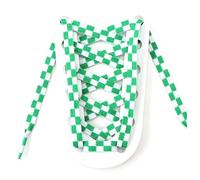 Mooybay 1 Pair of 1cm Wide, Black and White Checkered Flat Laces, Casual Sneaker Laces for Men and Women,100cm