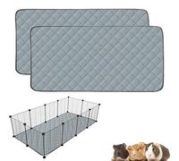 Mooydee 2 Pack Guinea Pig Cage Liners for C&C 2x4 Habitat Washable Guinea Pig Bedding Super Absorbent | Waterproof | Non Slip| Reusable Guinea Pig Pee Pads for Small Animals Cages - 57.1" x 27.6"