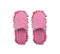 Mooyii 1 Pair Lazy Mop Slippers Room Walking Cleaning Dust Warm Durable Polishing Floor for Women (Pink,S)