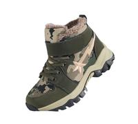 Mooyii Kids Desert Camo Army Combat Patrol Tactical Boots - Green - Unisex - UK Size 3-7 (Up to 12) - Winter Snow Boots - Non-Slip Outdoor Climbing Shoes