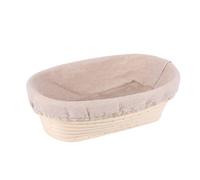 Mooyii Oval Bread Proofing Basket with Linen Fabric Insert, Rattan Dough Basket for Rising, Baking Accessories for Hobby Bakers (Beige-Oval, 21 x 15 x 8 inches)