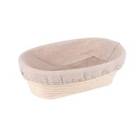 Mooyii Oval Proofing Basket for Sourdough with Linen Fabric Insert, Rattan Dough Basket for Rising Proof, Fermentation Bowl, Baking Accessories for Hobby Bakers (Beige, Oval, 17 x)