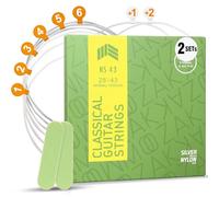 MOOZAK Classical Guitar Strings & Nylon Guitar Strings 2 packs, for Classical, Flamenco Music, Ideal for Beginners & Pros, Extra Strings & Nail File Included, Durable & Beautiful Sound