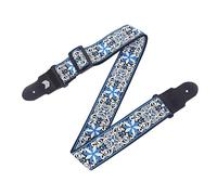 MOOZAK Vintage Embroidered Guitar Strap - Adjustable Leather Guitar Strap for Electric Guitar, Bass Guitar, Acoustic Guitar - Ideal Guitar Gift for Musicians