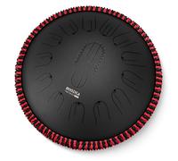 MOOZICA 15 Inch Steel Handpan Tongue Drum - 15 Notes in C Major 440hz Tongue Drum with Octave Overtone Design - Professional Percussion Instrument with Carrying Bag (Black) (Black, 440hz)