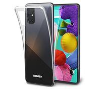 Moozy 360 Degree Case for Samsung A51 - Transparent Silicone Full body Front and Back All-Around Protective Case Slim Clear Transparent TPU Silicone Gel Cover