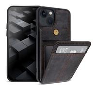 Moozy ElitePocket phone case for iphone 15 with card holder, Shockproof Bumper Case for iphone 15, Back slot cover with card holder, Dark gray