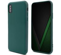 Moozy Lifestyle. Designed for iPhone X and iPhone XS Case, Dark Green - Liquid Silicone Lightweight Cover with Matte Finish and Soft Microfiber Lining, Premium Silicone Case