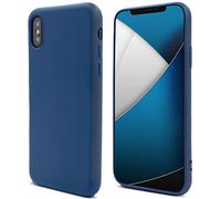 Moozy Lifestyle. Designed for iPhone X and iPhone XS Case, Midnight Blue - Liquid Silicone Lightweight Cover with Matte Finish and Soft Microfiber Lining, Premium Silicone Case