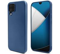 Moozy Lifestyle. Designed for Samsung A12 Case, Midnight Blue - Liquid Silicone Lightweight Cover with Matte Finish and Soft Microfiber Lining, Premium Silicone Case