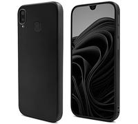 Moozy Lifestyle. Designed for Samsung A20e Case, Black - Liquid Silicone Lightweight Cover with Matte Finish and Soft Microfiber Lining, Premium Silicone Case